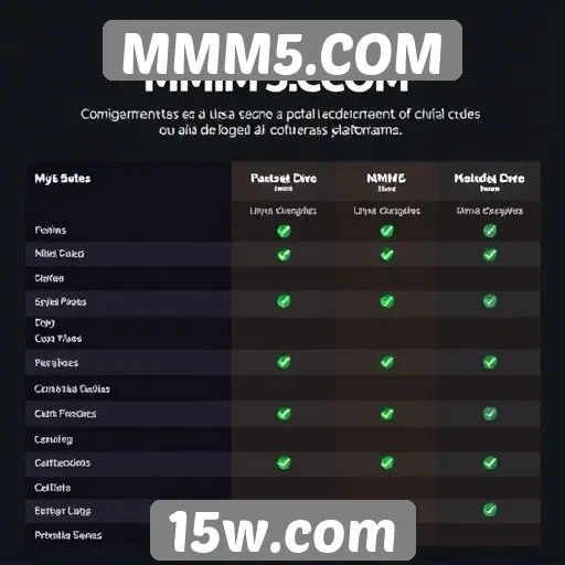 Comparativo das funcionalidades do site MMM5.COM
